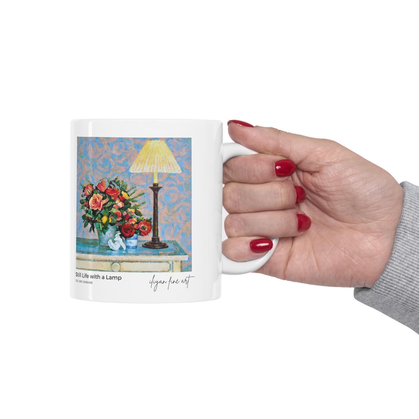 Ceramic Mug 11oz - Roses and a Lamp