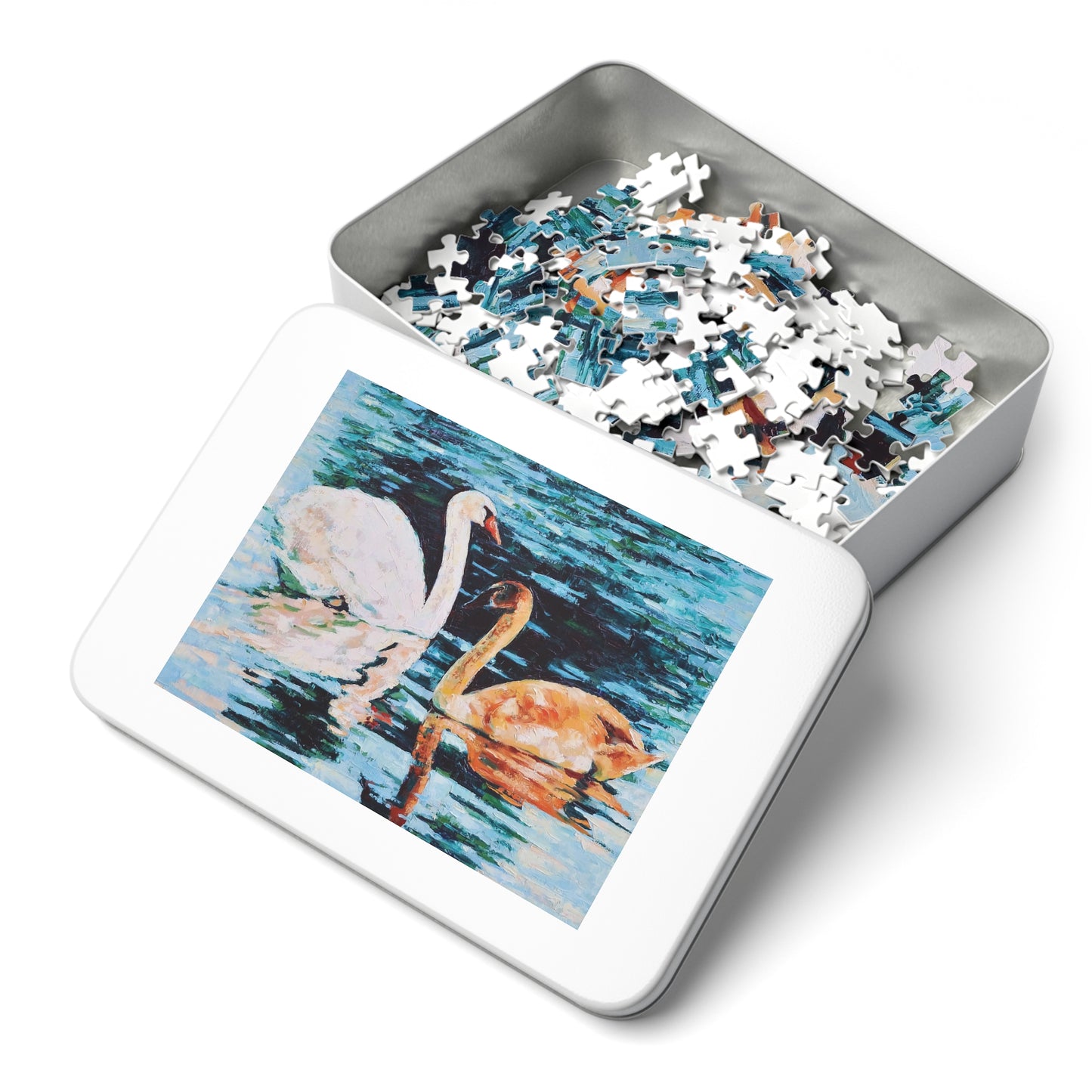Jigsaw Puzzle - Swans on Lake with Reflections