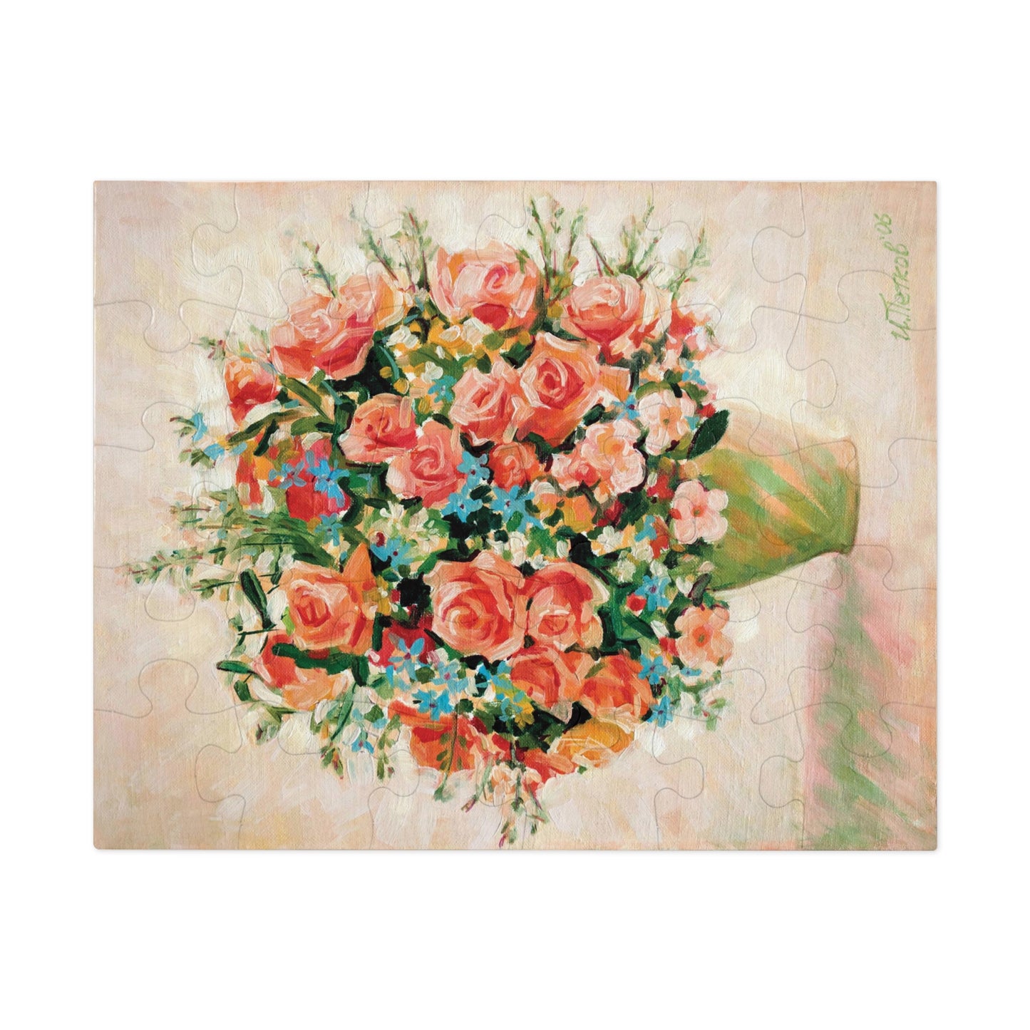 Jigsaw Puzzle - Still Life with Pink Roses