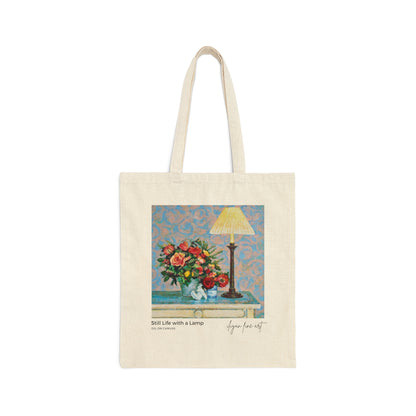 Canvas Tote Bag - Red Roses and a Lamp