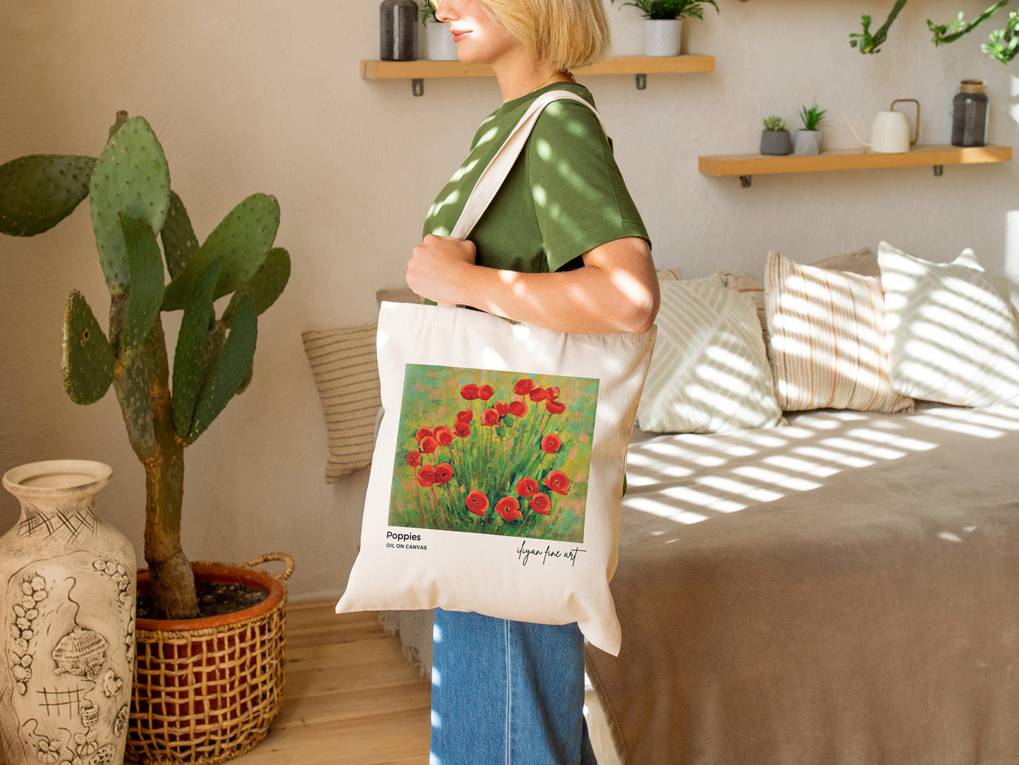 Canvas Tote Bag - Poppies