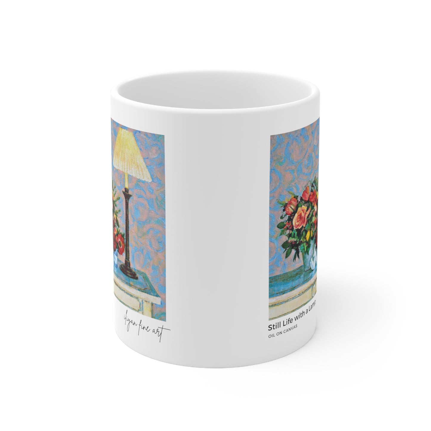 Ceramic Mug 11oz - Roses and a Lamp