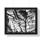 Folding Structure I - Framed Poster Print, Wall Art, Charcoal, Abstract Black and White Decor