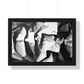 Folding Structure II -  Framed Satin Poster Print, Wall Art, Charcoal, Abstract Black and White Decor