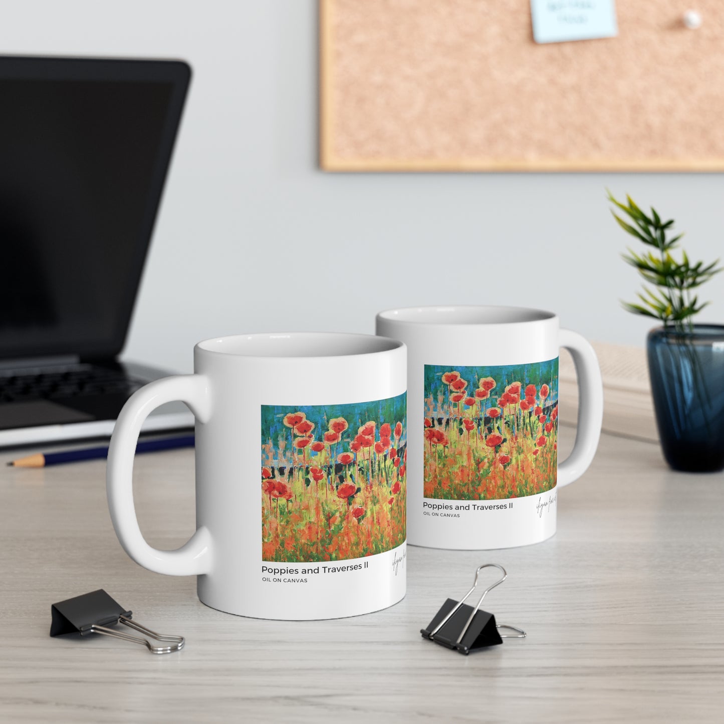 Ceramic Mug 11oz - Poppies and Traverses II