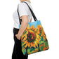 Sunflower Artwork Print Tote Bag
