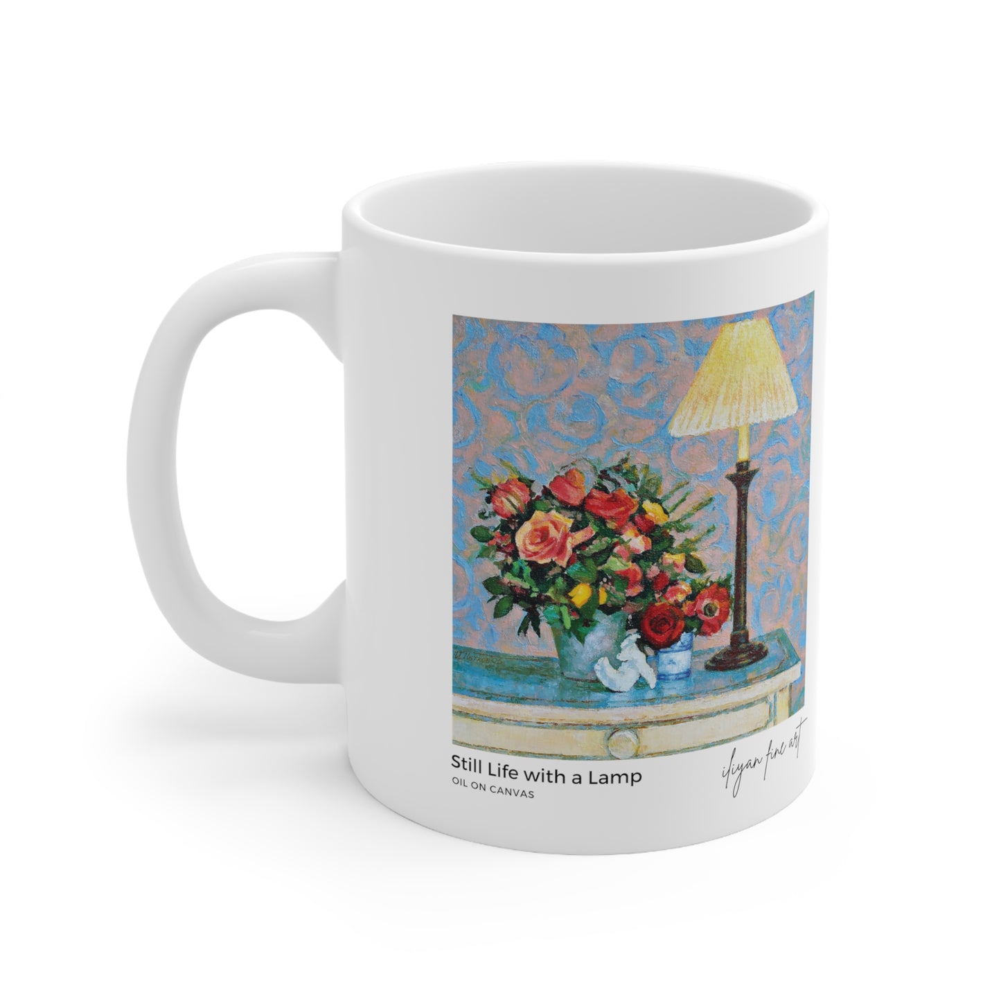 Ceramic Mug 11oz - Roses and a Lamp