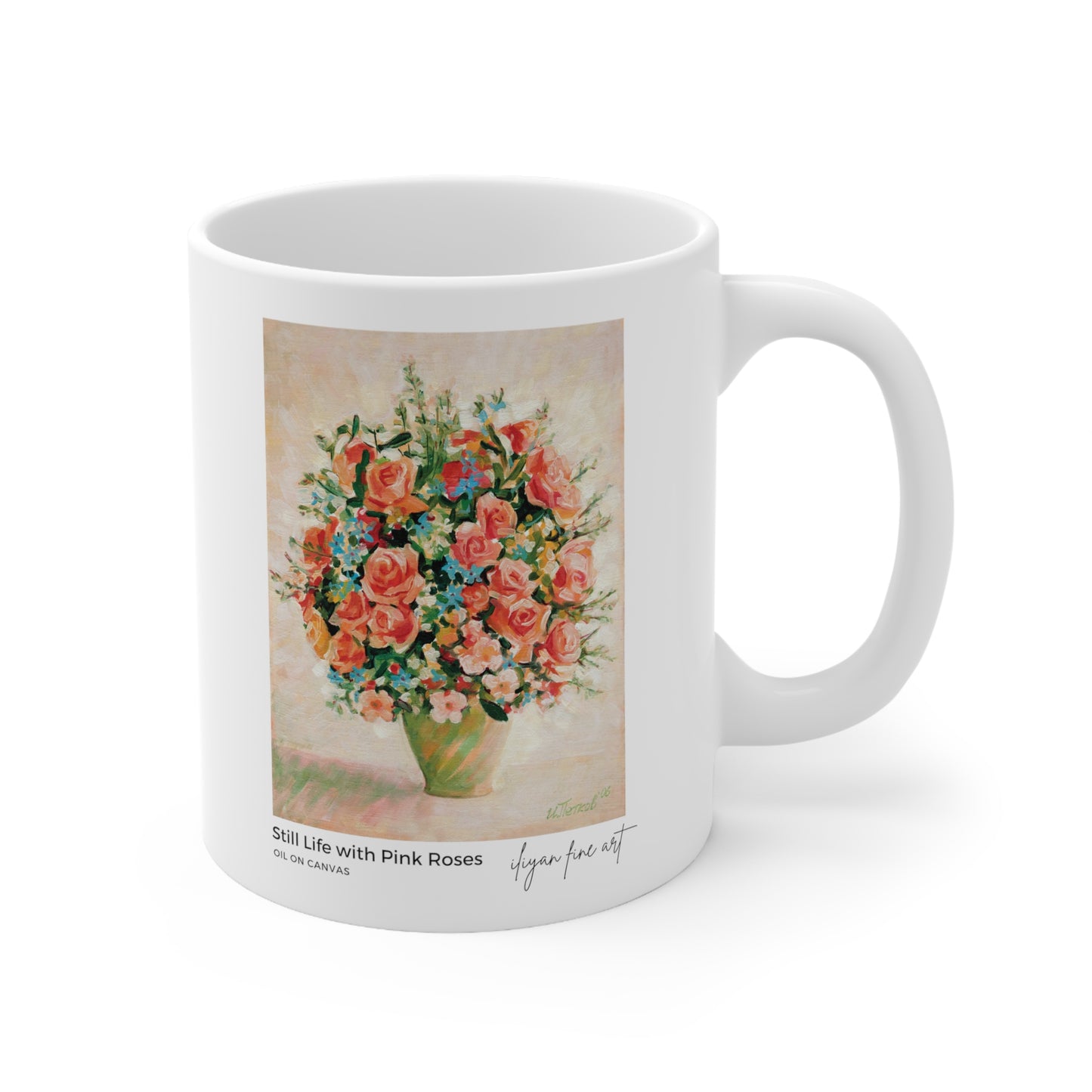 Ceramic Mug 11oz - Pink Roses