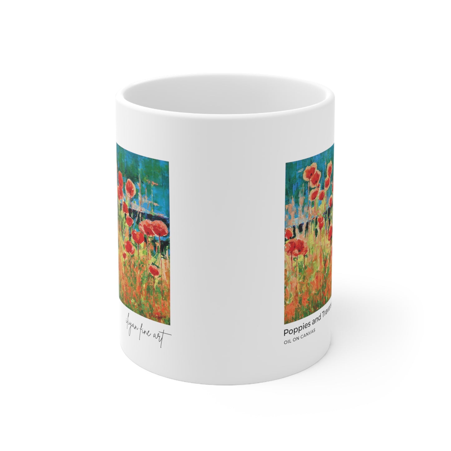 Ceramic Mug 11oz - Poppies and Traverses II