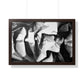 Folding Structure II -  Framed Satin Poster Print, Wall Art, Charcoal, Abstract Black and White Decor