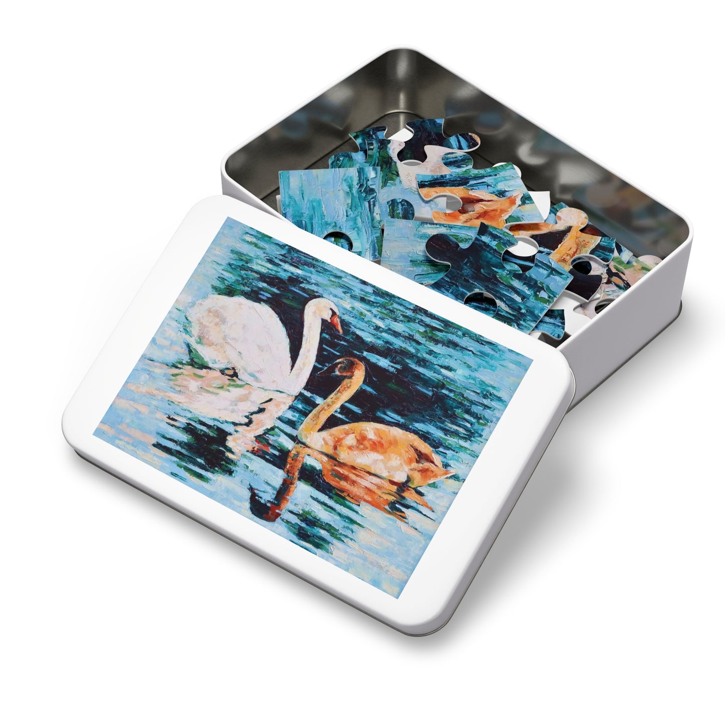 Jigsaw Puzzle - Swans on Lake with Reflections
