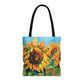 Sunflower Artwork Print Tote Bag