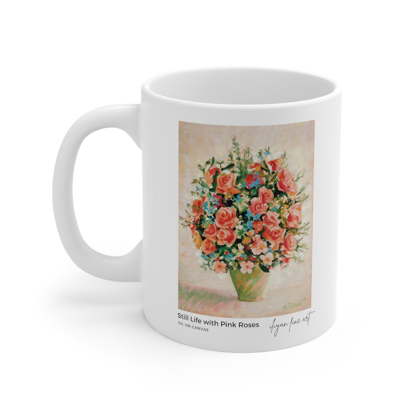 Ceramic Mug 11oz - Pink Roses