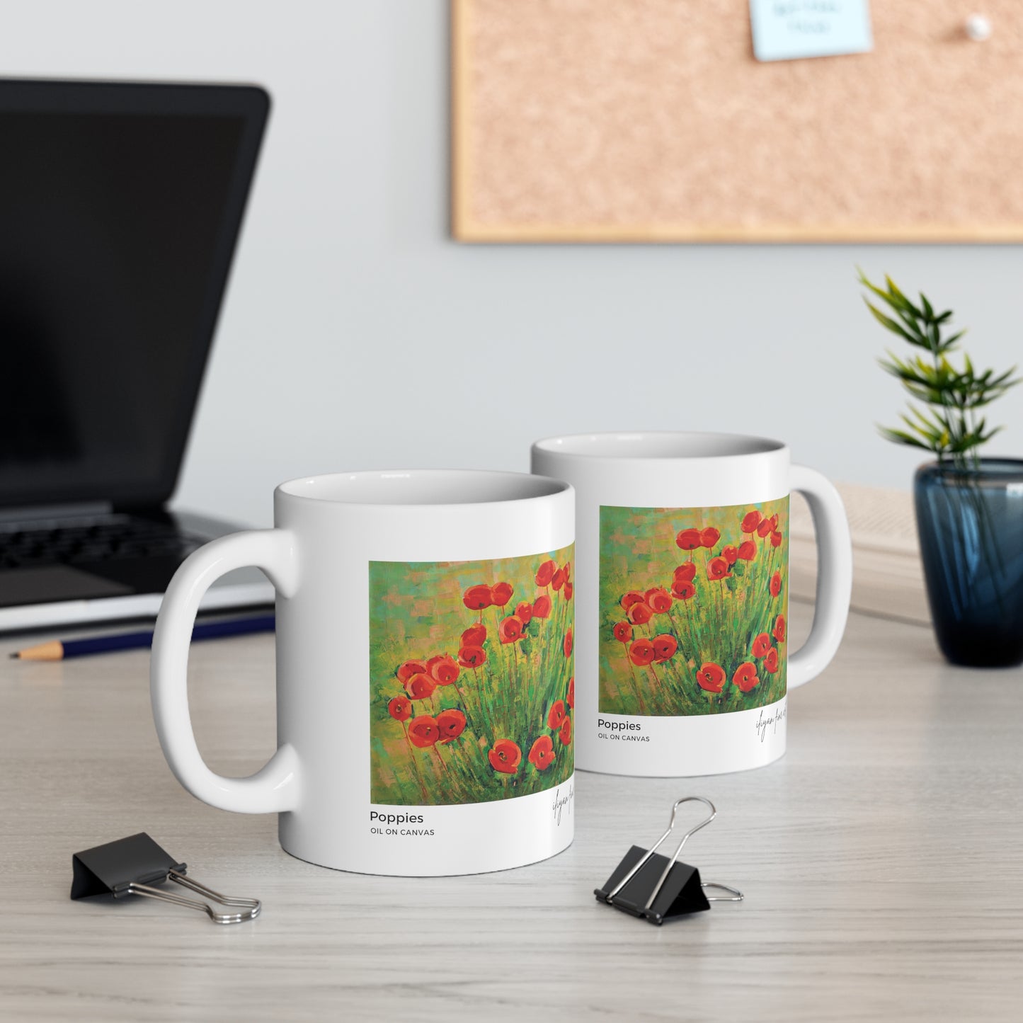 Ceramic Mug 11oz - Poppies