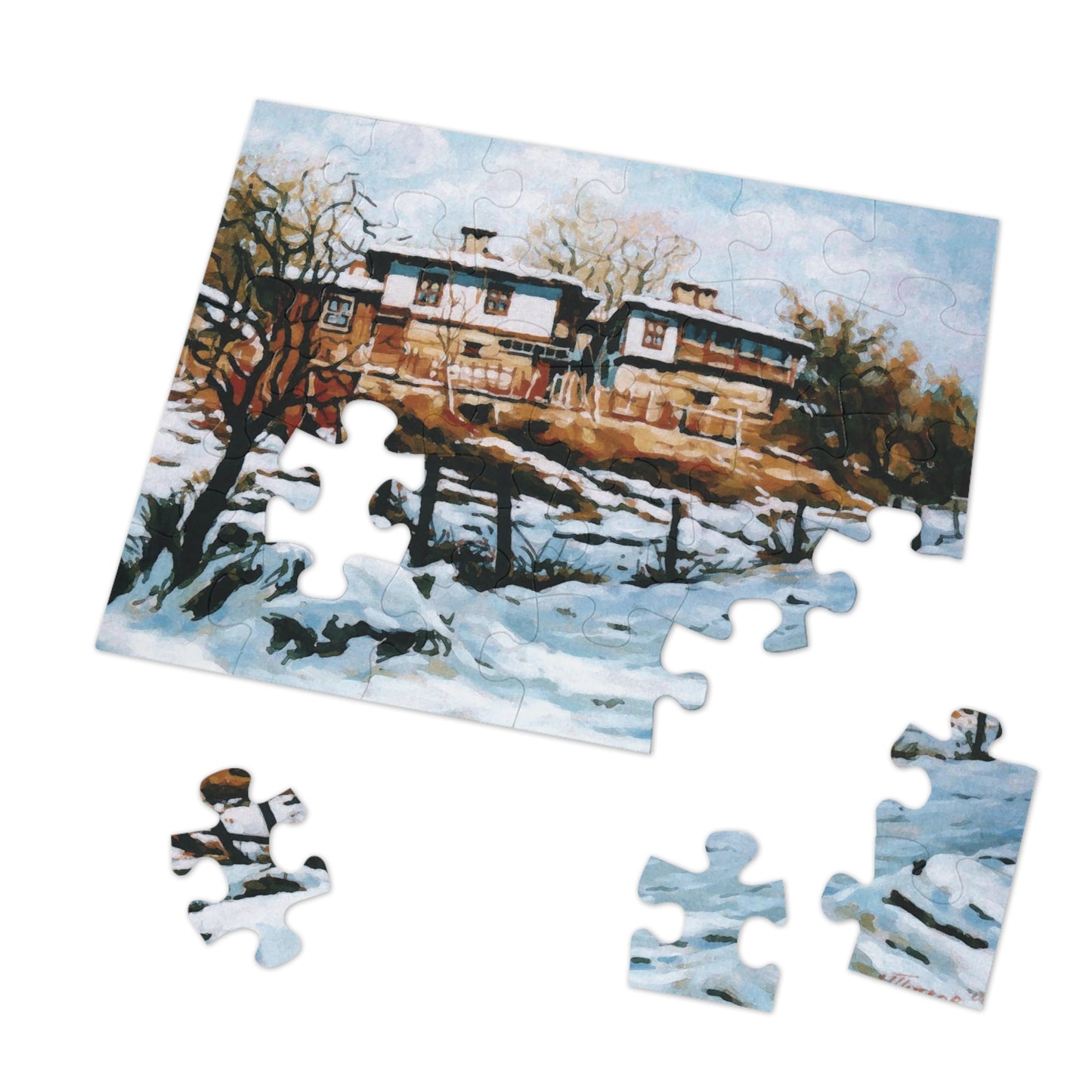 Jigsaw Puzzle - A Village in Winter