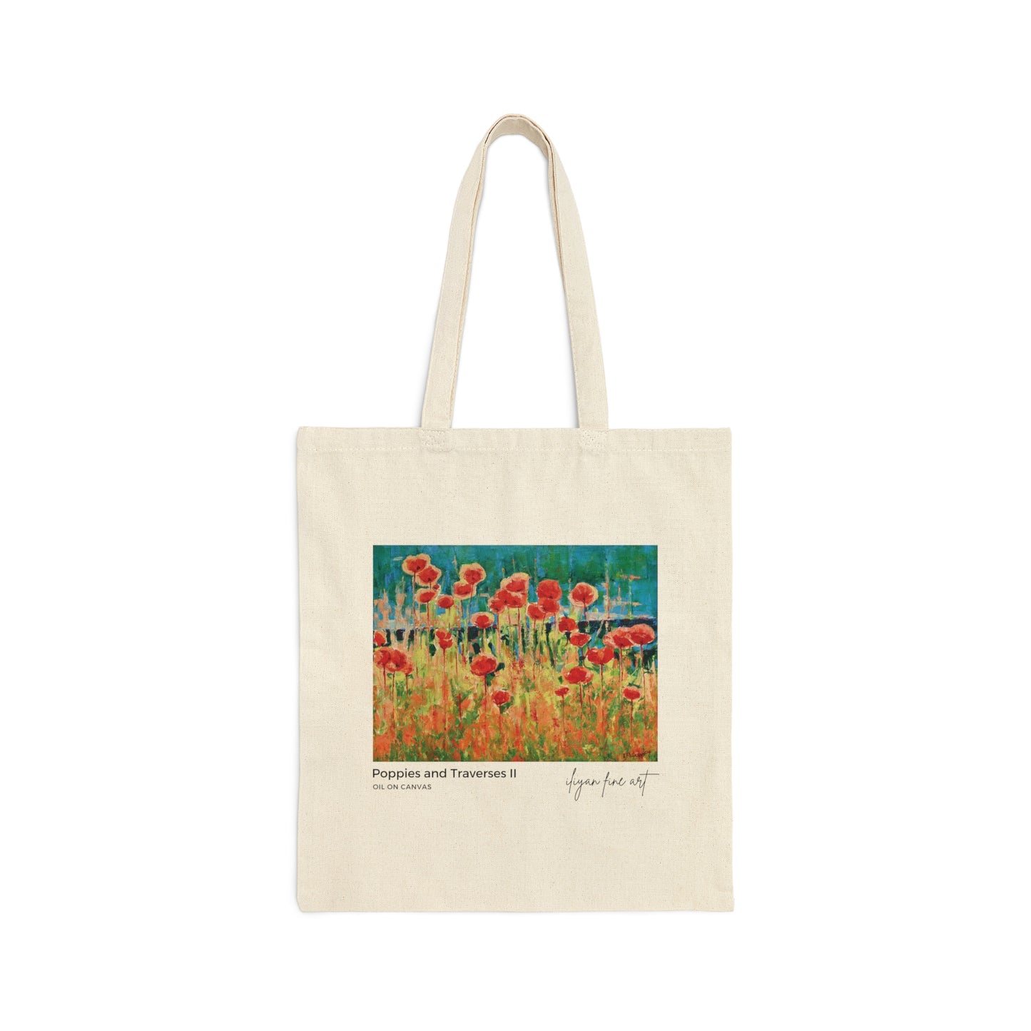 Canvas Tote Bag - Poppies and Traverses II