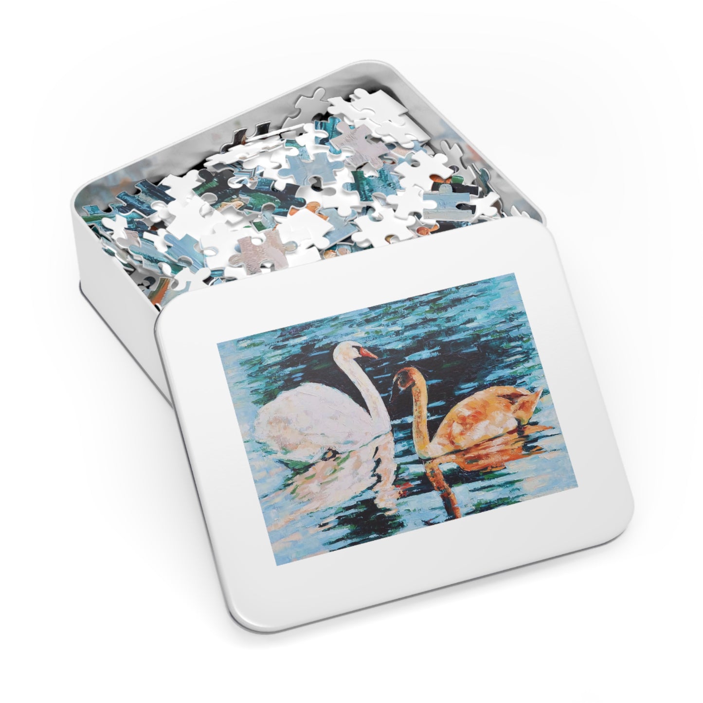 Jigsaw Puzzle - Swans on Lake with Reflections