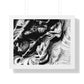 Folding Structure III - Framed Poster Print, Wall Art, Charcoal, Abstract Black and White Decor