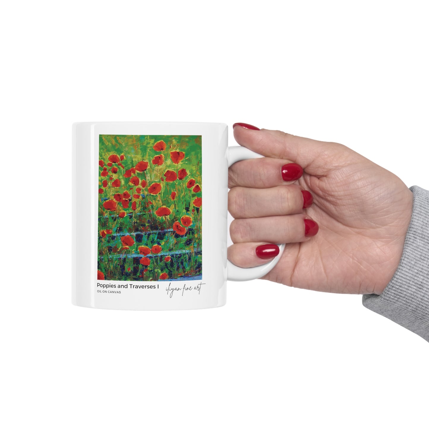 Ceramic Mug 11oz - Poppies and Traverses I