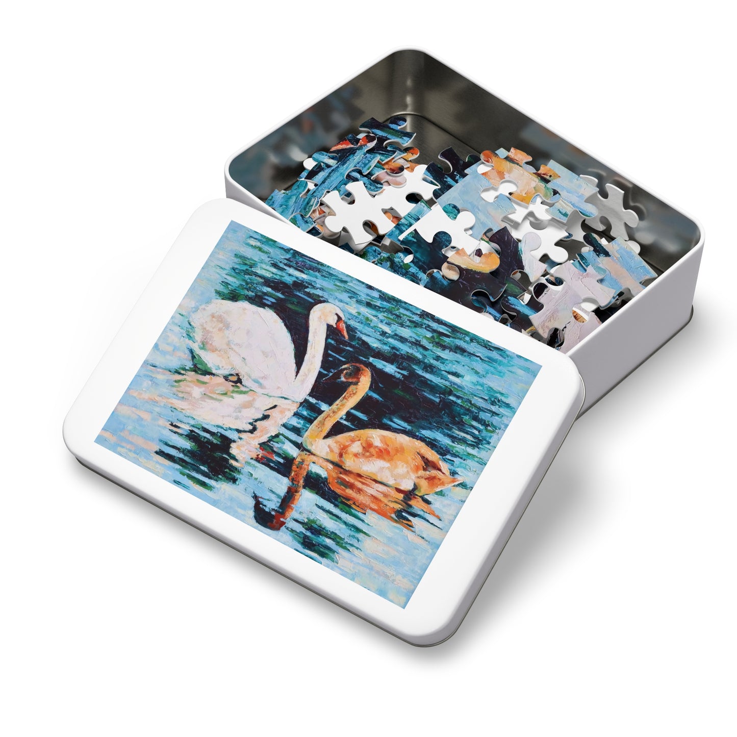 Jigsaw Puzzle - Swans on Lake with Reflections