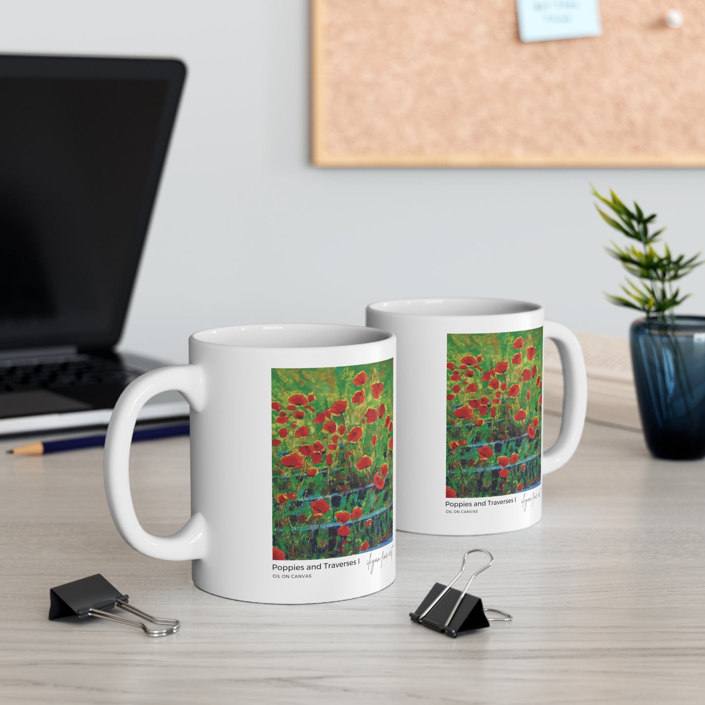 Ceramic Mug 11oz - Poppies and Traverses I