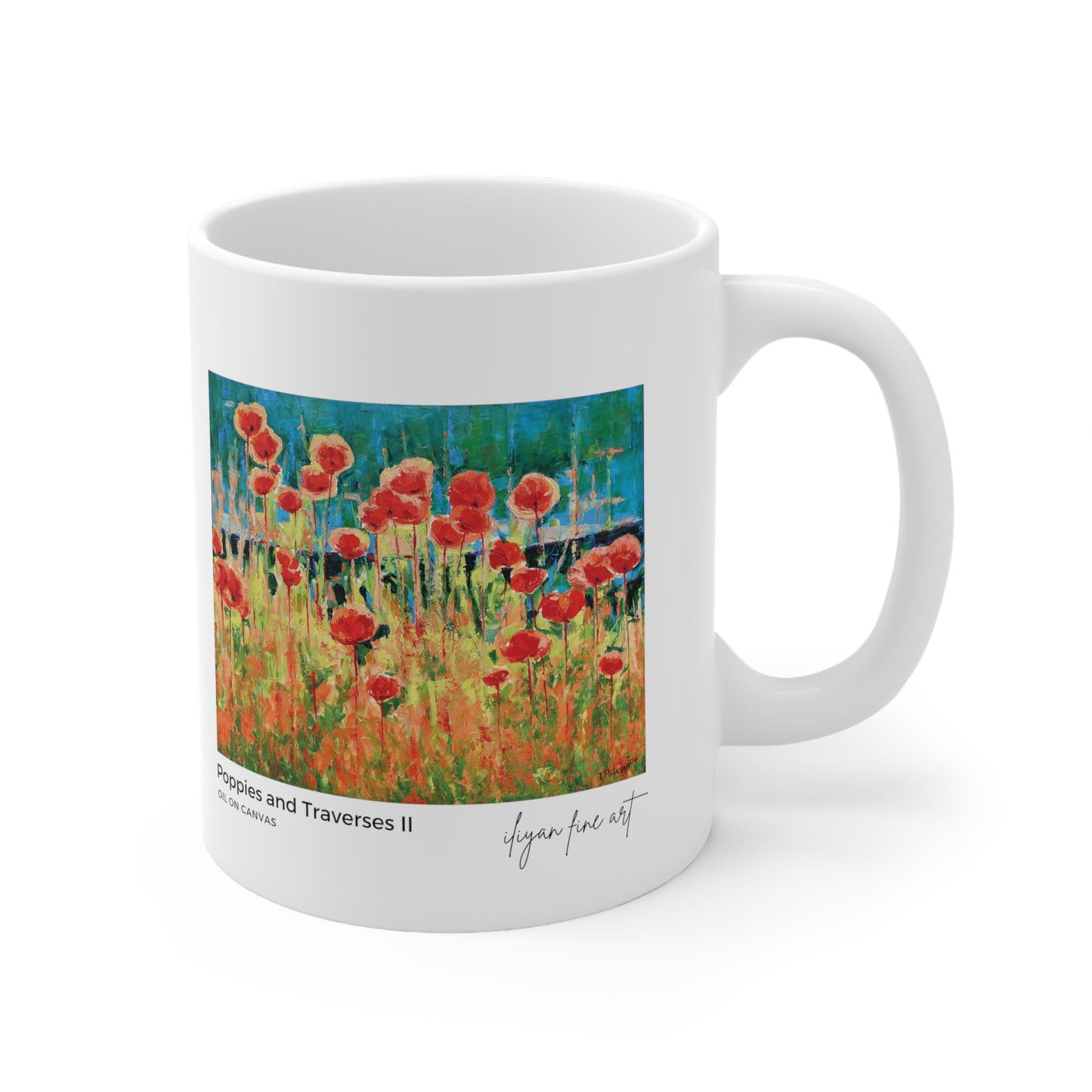 Ceramic Mug 11oz - Poppies and Traverses II
