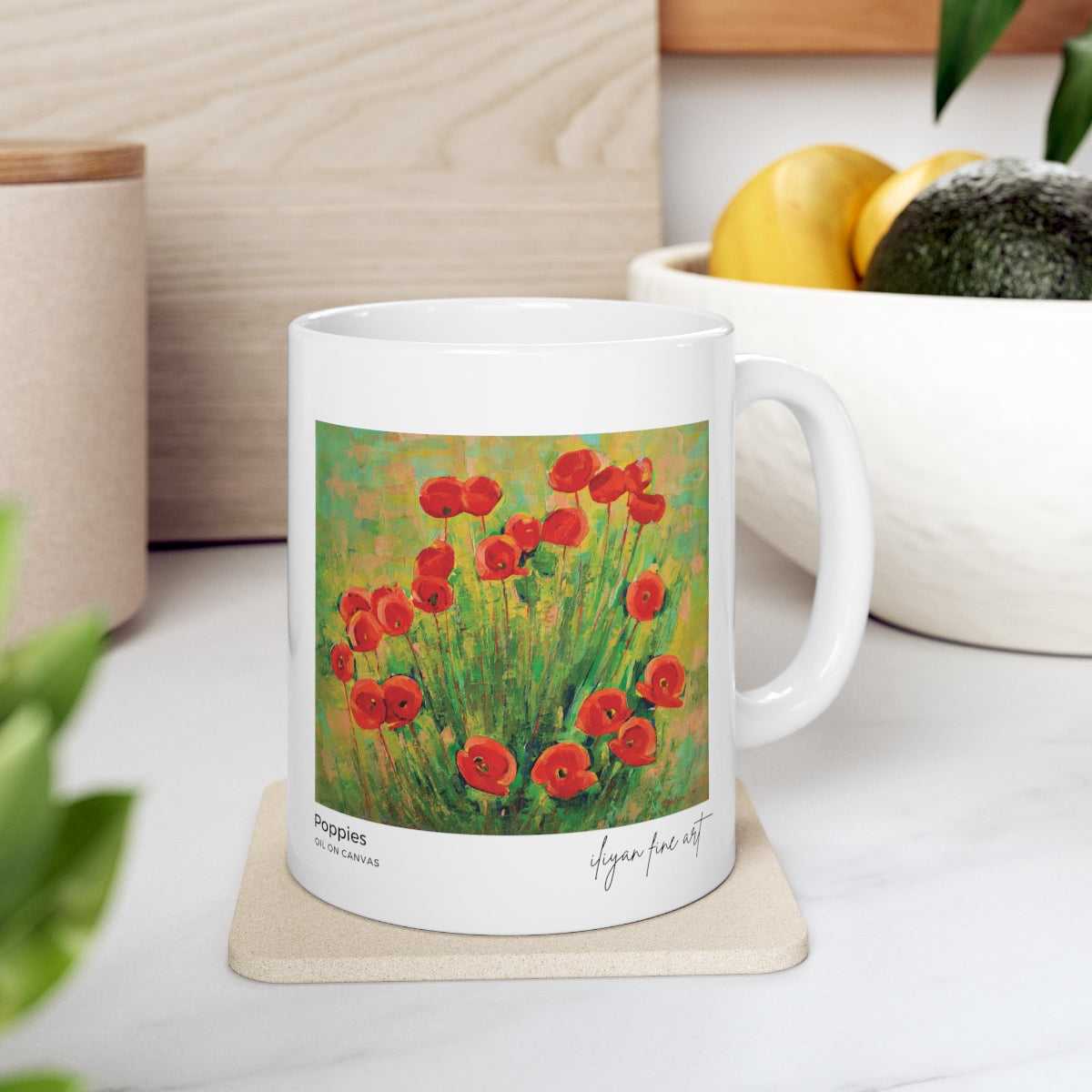 Ceramic Mug 11oz - Poppies