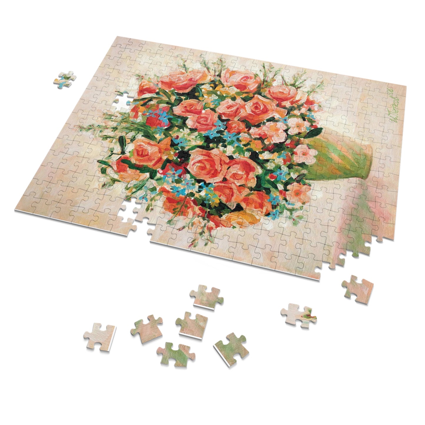 Jigsaw Puzzle - Still Life with Pink Roses