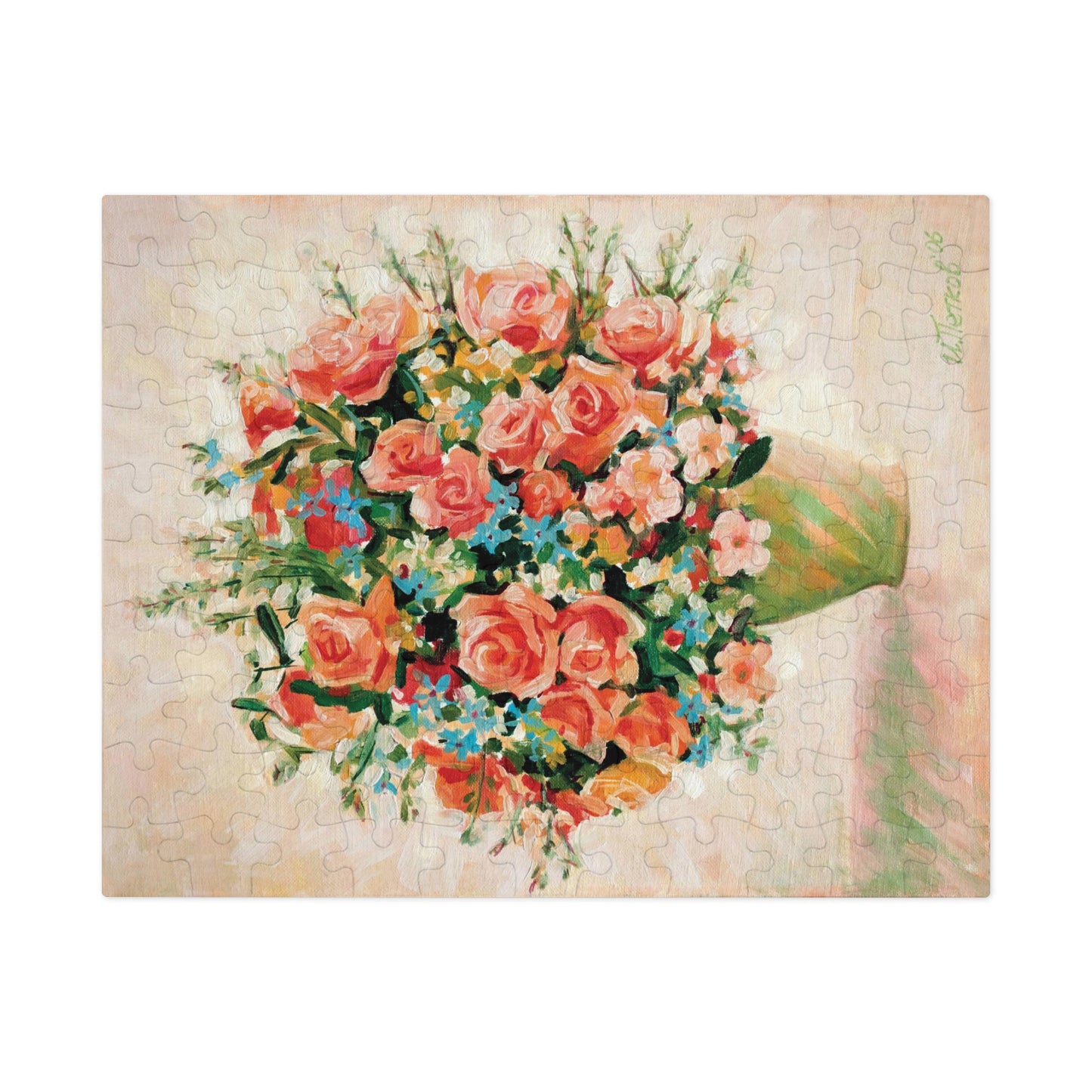 Jigsaw Puzzle - Still Life with Pink Roses