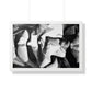 Folding Structure II -  Framed Satin Poster Print, Wall Art, Charcoal, Abstract Black and White Decor