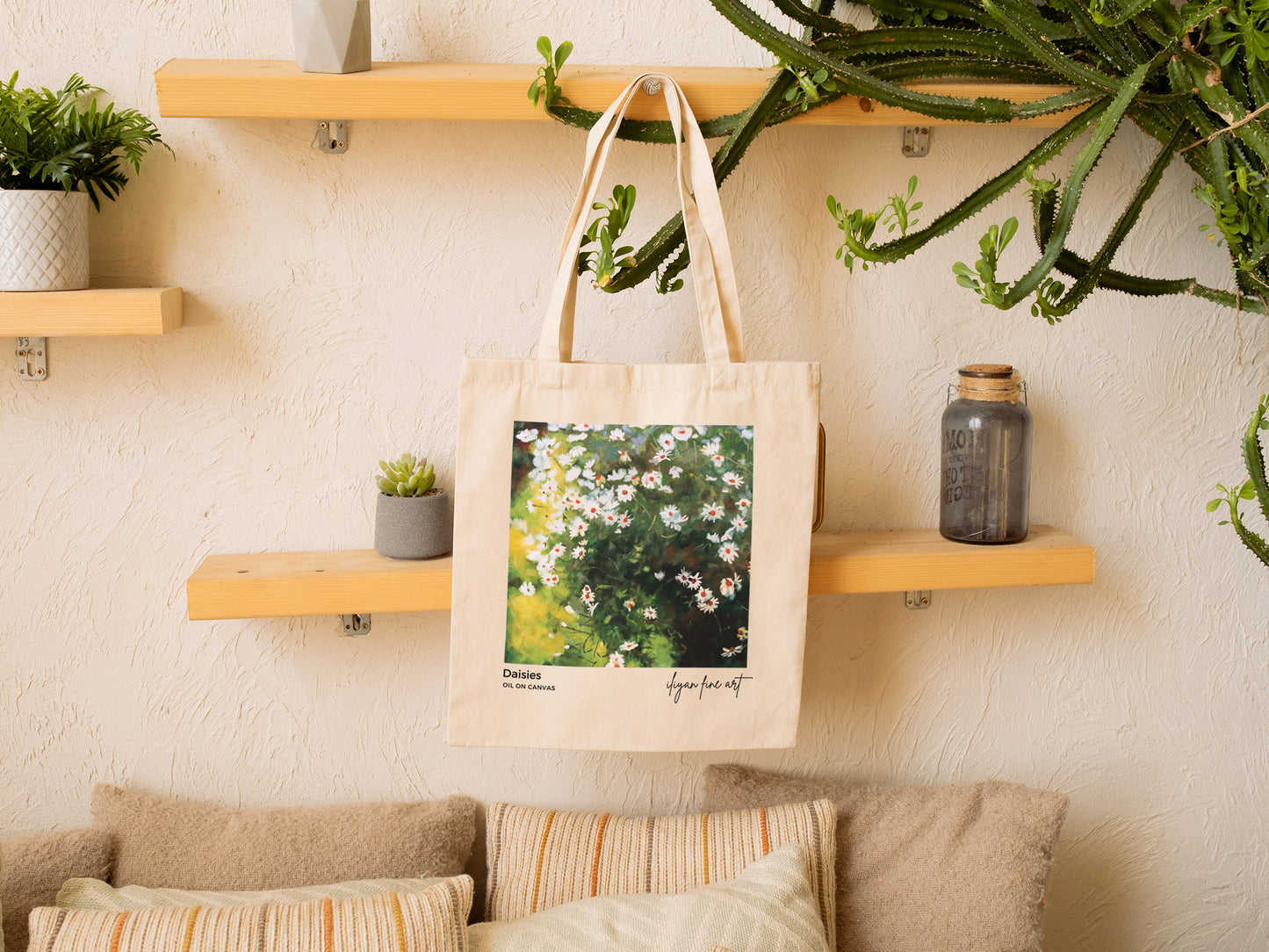 Canvas Tote Bag - Daisies