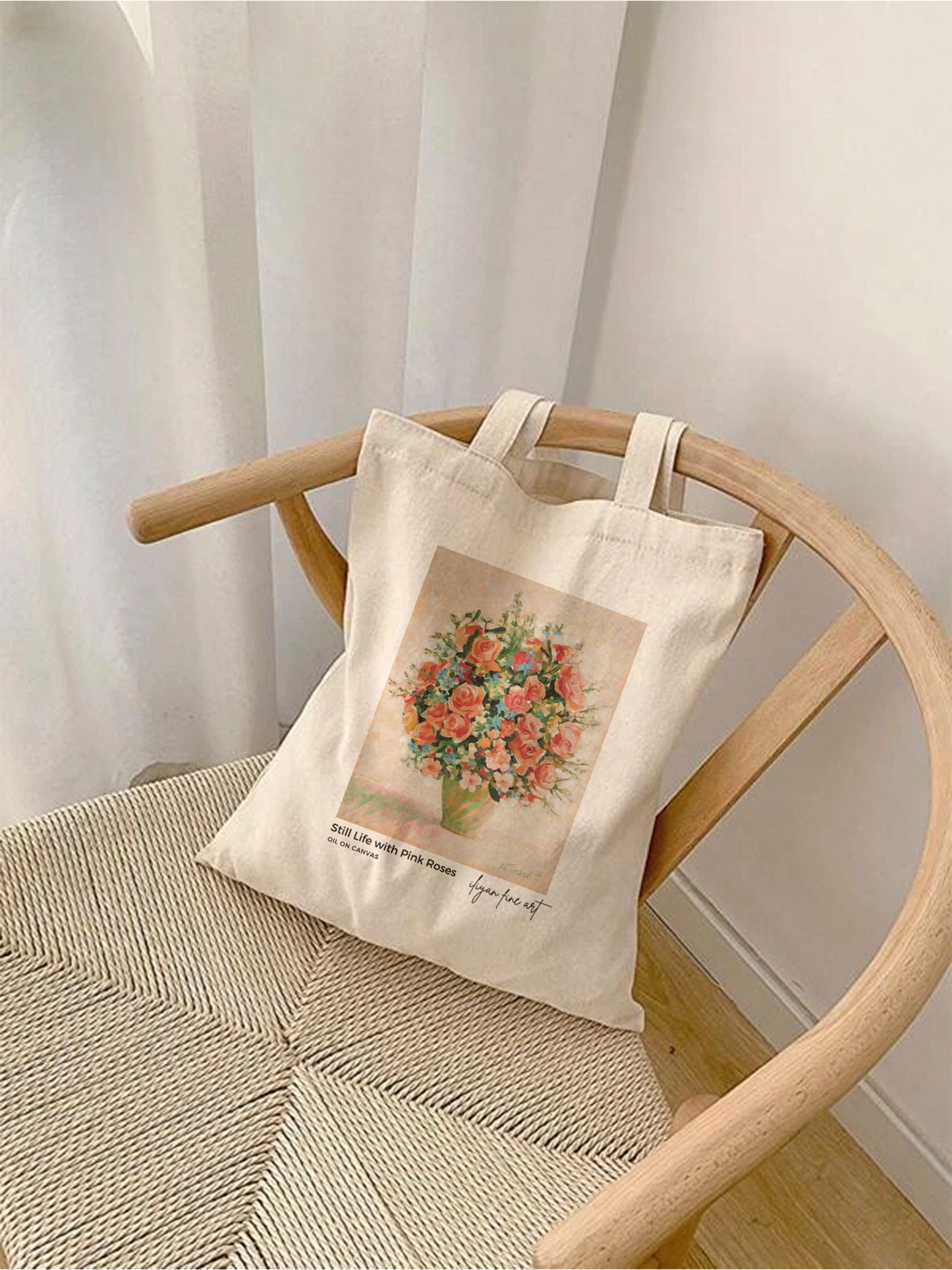 Canvas Tote Bag - Roses