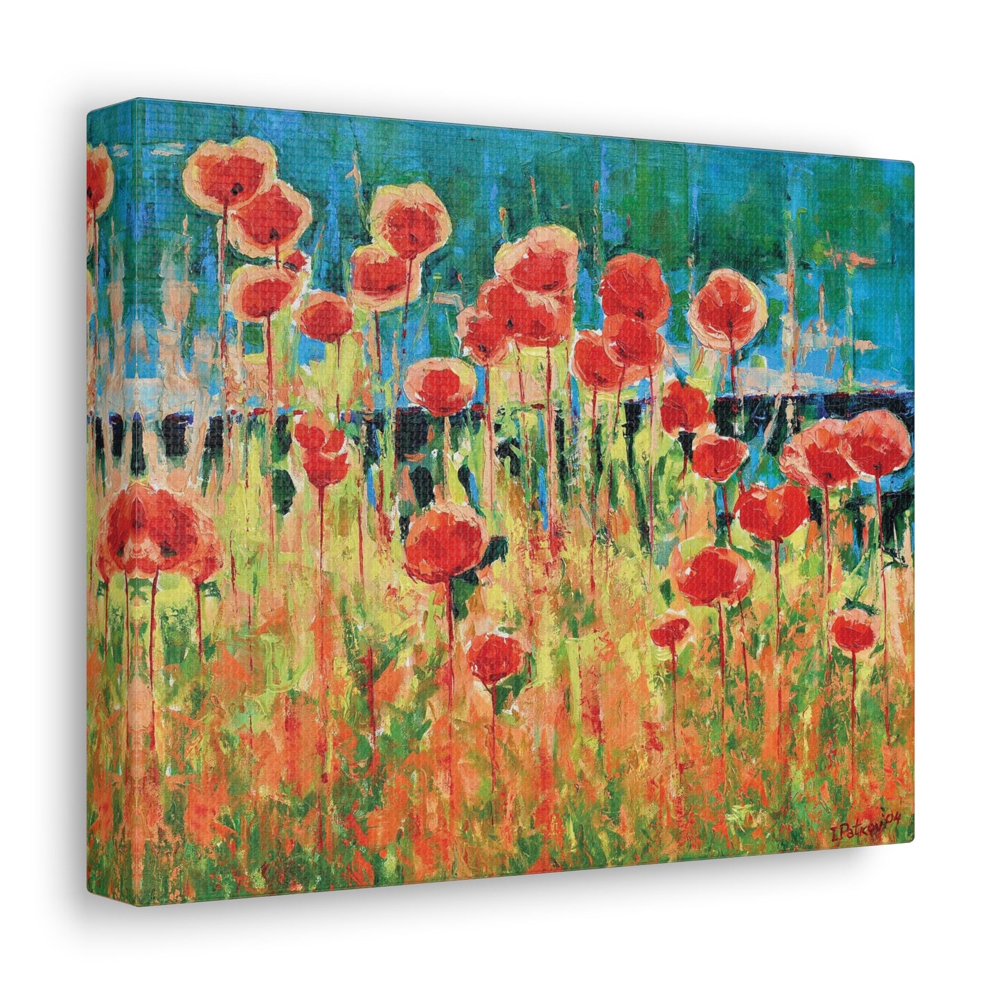 Poppies and Traverses II - Canvas Print