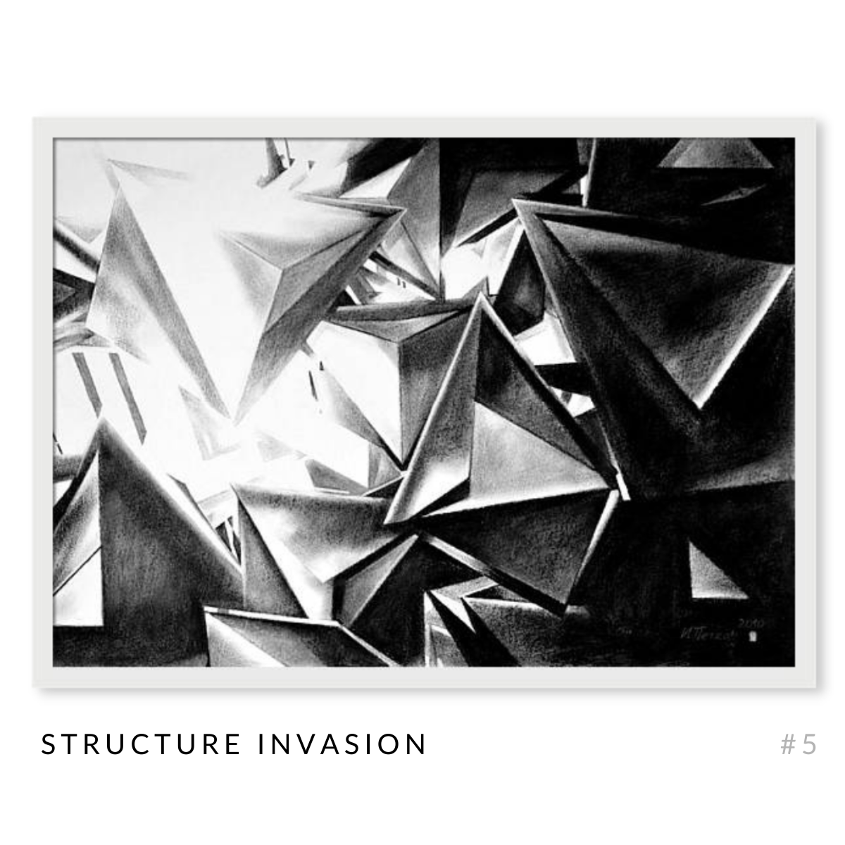 The Structures - Complete Art Series - Set of 17 Black and White Artworks