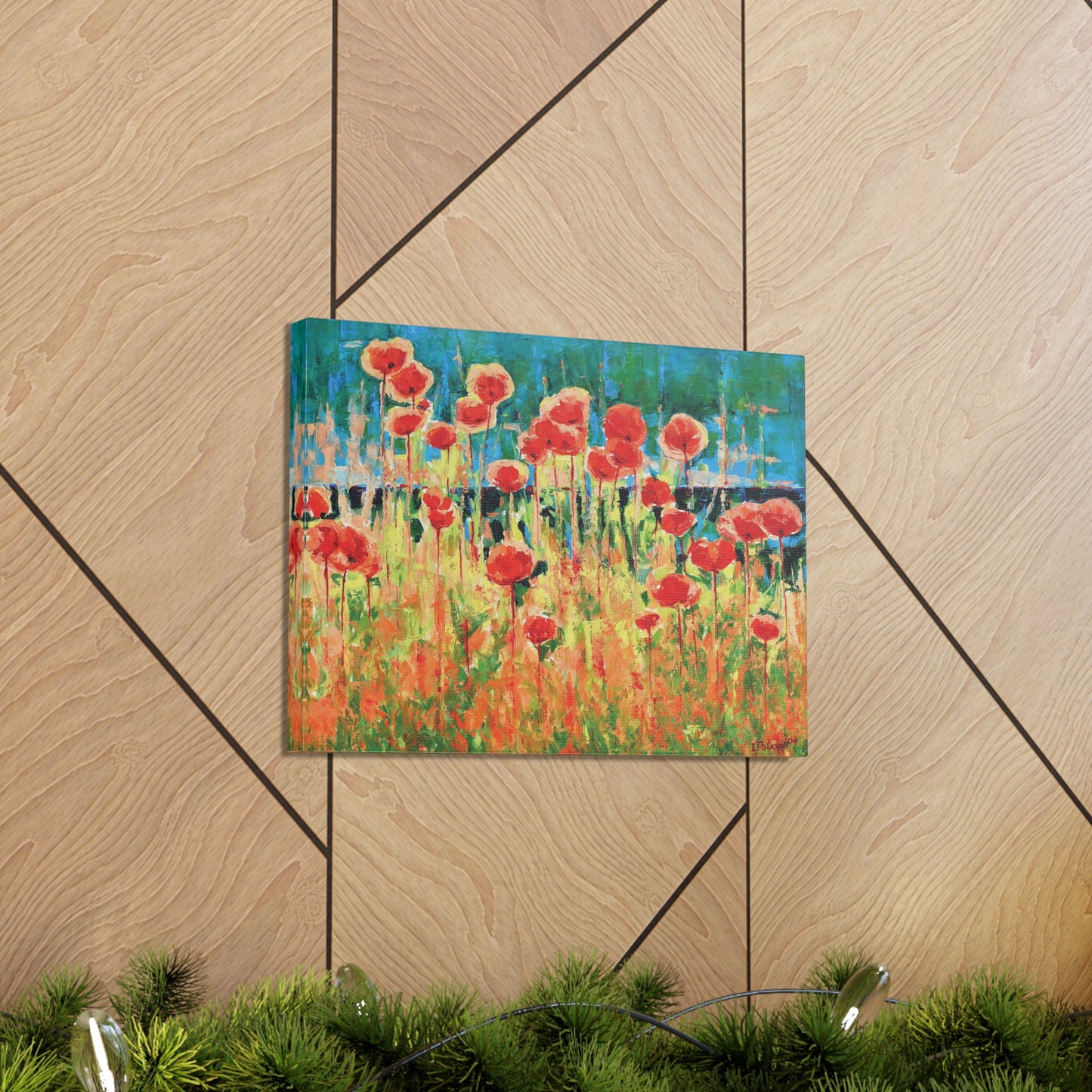 Poppies and Traverses II - Canvas Print