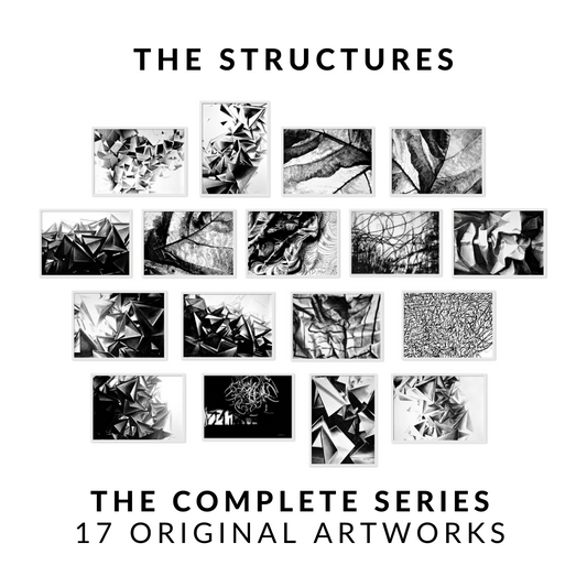 The Structures - Complete Art Series - Set of 17 Black and White Artworks