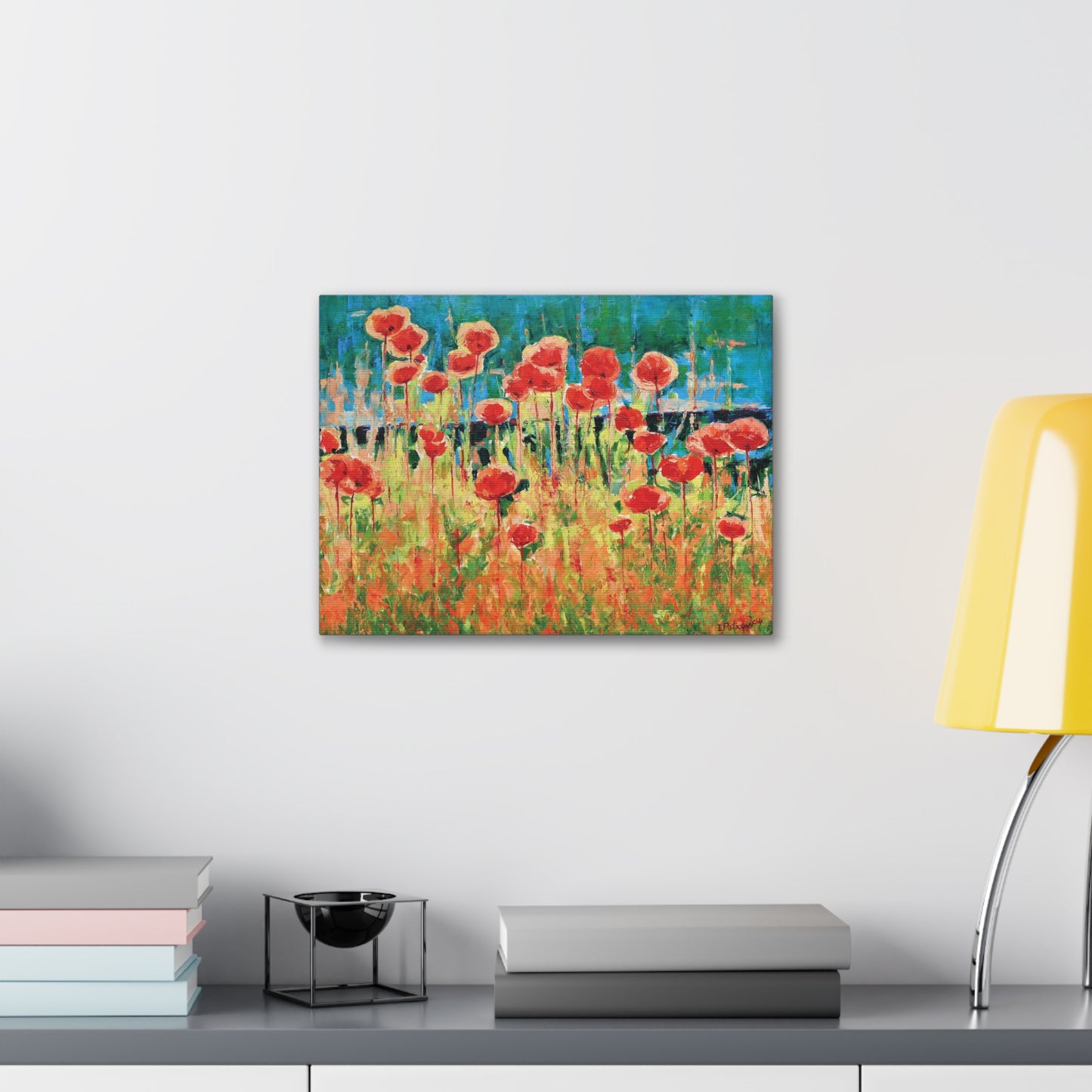 Poppies and Traverses II - Canvas Print